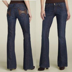 COH Ingrid Flared Stretch Leather Pocket Jeans